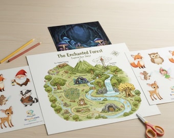 Enchanted Forest Printable Storytelling and Book Making Kit for Kids | Screen Free Creative Adventure Kit (PDF)