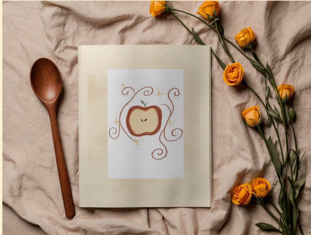 Whimsy Apple Design Whimsical Apple Art Print - Etsy