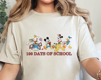 Camiseta de Disney Friends 100 días de clases con gráfico de escuadrón 612451