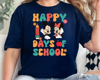 Camiseta de Mickey y Minnie "Felices 100 días de clases" 612455
