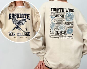 Sudadera con citas de Fourth Wing y gráfico de jinete de dragón 614622
