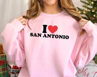 Sudadera con capucha "I Love San Antonio", con estampado de corazón y orgullo urbano 614600