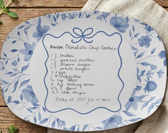 Personalized Recipe Platter, UNBREAKABLE POLYMER PLATTER, Serving Tray, Custom Plate, Handwritten Recipe Plate, Recipe Keepsake