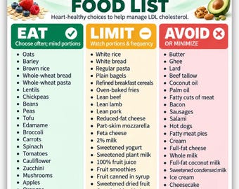 Lista di alimenti per abbassare il colesterolo (PDF stampabile) / Alimenti per una dieta a basso contenuto di colesterolo / Alimenti salutari per il cuore / Lista della spesa per il colesterolo