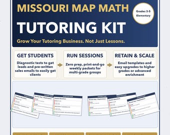 Summer Camp Missouri MAP Math Test Prep Curriculum + Tutor Kit | Grades 3-5