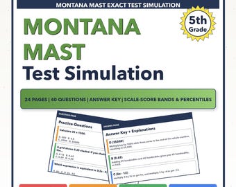 5th Grade Montana MAST Math Test Simulation | All 4 Levels (Scale Score 250-400)
