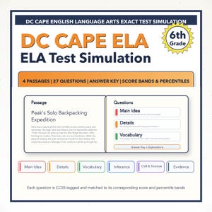 DC CAPE ELA-testsimulering | Årskurs 6 | Alla 4 nivåer (skalapoäng 650-850)