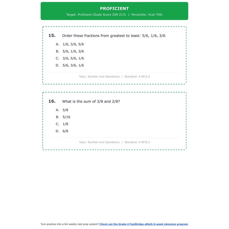 Fast Bridge Math Tests 4th Grade Fastbridge Amath Math Test Simulation | All 4 Levels (196-230 ...
