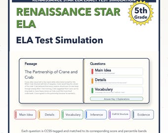 Simulazione del test ELA di Renaissance Star / Quinta elementare / Tutti e 4 i livelli (981-1071+)