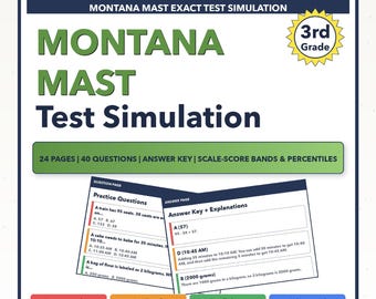 3rd Grade Montana MAST Math Test Simulation | All 4 Levels (Scale Score 250-400)
