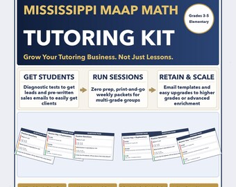 Summer Camp Mississippi MAAP Math Test Prep Curriculum + Tutor Kit | Grades 3-5