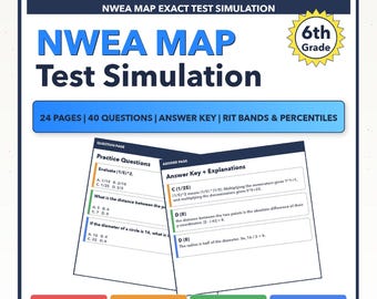 Simulación del examen de matemáticas NWEA MAP para sexto grado / Los 4 niveles (RIT 209-264)