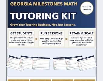 Grades 3-5 Georgia Milestones Tutoring Business System | Prep + Client Kit