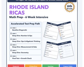 6th Grade Rhode Island RICAS Math | 6-Week Test Prep | Scale Score 440-560