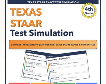 Simulación del examen de matemáticas STAAR de Texas para cuarto grado / Los 4 niveles (1467-1690+)