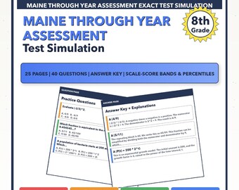 8th Grade Maine Through Year Assessment Math Test | All 4 Levels (1400-1600)