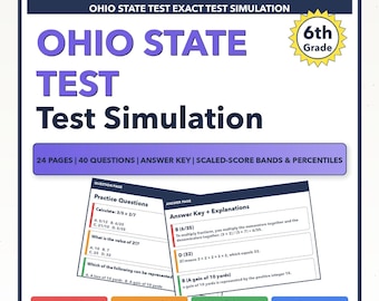 Simulación del examen de matemáticas del estado de Ohio para sexto grado / Los 4 niveles (603-725+)