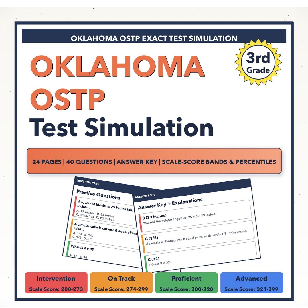 Ok Sign Math 3rd Grade Oklahoma OSTP Math Test Simulation | All 4 Levels (200-399 ...