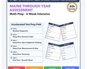 6th Grade Maine Through Year Assessment Math | 6-Week Test Prep | 1400-1600