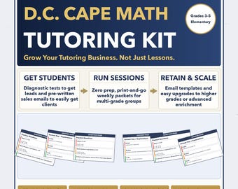 Grades 3-5 D.C. CAPE Tutoring Business System | Prep + Client Kit
