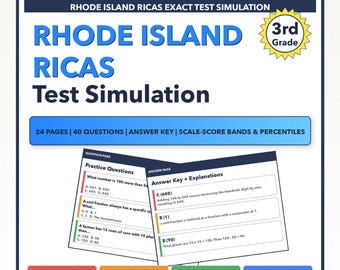 3rd Grade Rhode Island RICAS Math Test Simulation | All 4 Levels (440-560)