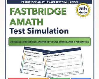 Simulación de examen de matemáticas FastBridge aMath para 5.º grado / Los 4 niveles (198-239)