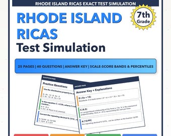 7th Grade Rhode Island RICAS Math Test Simulation | All 4 Levels (440-560)