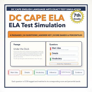 DC CAPE ELA-testsimulering | Årskurs 7 | Alla 4 nivåer (skalapoäng 650-850)