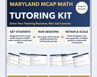 Summer Camp Maryland MCAP Math Test Prep Curriculum + Tutor Kit | Grades 3-5