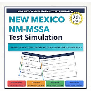 7th Grade New Mexico NM-MSSA Math Test Simulation | All 4 Levels (700-790)