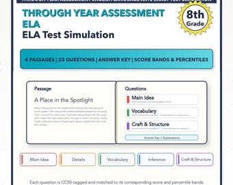 Simulación de examen de Lengua y Literatura Inglesa de Maine Through Year Assessment / 8.º grado / 1400-1600