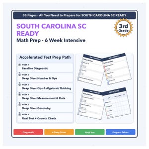 3rd Grade South Carolina SC READY Math | 6-Week Test Prep | Scale Score 100-825