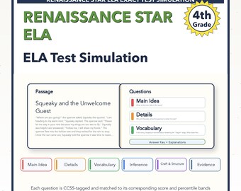 Simulazione del test ELA di Renaissance Star / 4a elementare / Tutti e 4 i livelli (948-1044+)