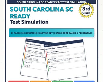 Simulazione del test di matematica SC READY per la terza elementare in Carolina del Sud / Tutti e 4 i livelli (100-825)