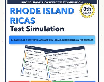8th Grade Rhode Island RICAS Math Test Simulation | All 4 Levels (440-560)