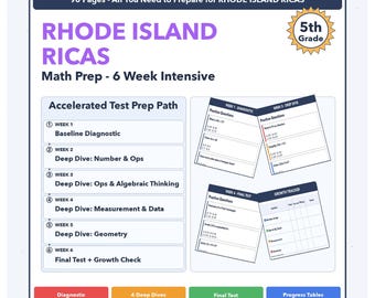 5th Grade Rhode Island RICAS Math | 6-Week Test Prep | Scale Score 440-560
