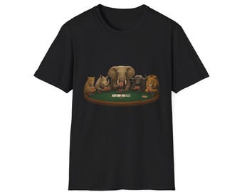 Big Five Safari Animals Playing Poker, the T-Shirt