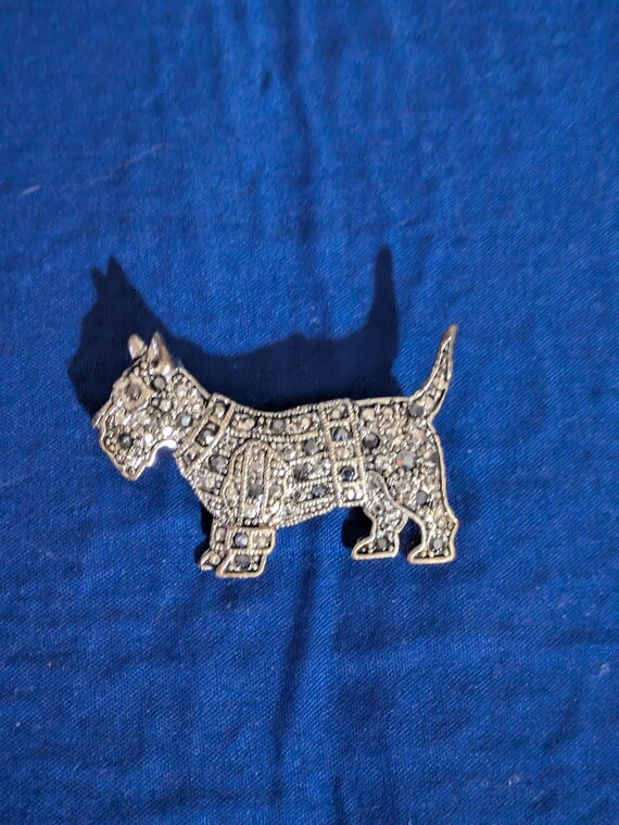 Rhinestone Scottie Dog Brooch