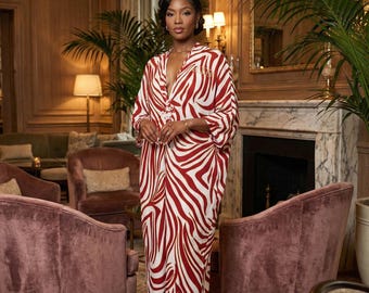 Delta Sigma Crimson and Cream Dreams Kaftan