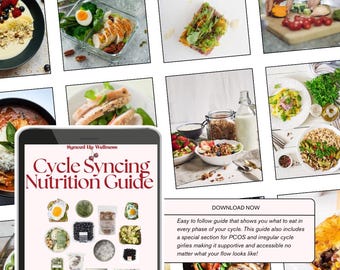 Cycle Syncing Nutrition Guide | Women’s Wellness Meal Guide | Hormone Balancing Foods | Menstrual Follicular Ovulatory Luteal | Digital PDF