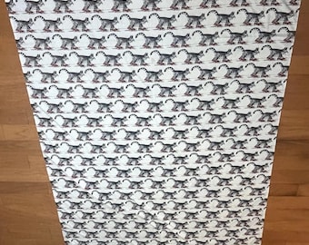 VTG B. Kliban Cat In Red Sneakers Burlington Twin Flat Sheet 80s USA Made 66x90