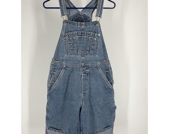 Route 66 Denim Shortalls Womens M Bermuda 90s Y2K Baggy Carpenter Overalls VTG