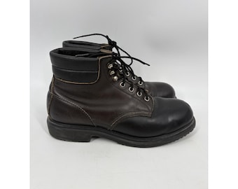 Botas Red Wing para hombre, talla 8.5 3E, de acero, con puntera reforzada, color negro, modelo 2243 Vintage