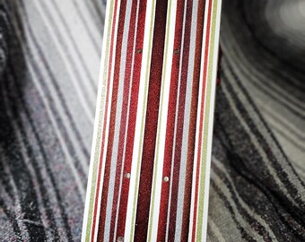 Hand-Painted Mini Skate Deck • Cherry Red Gold Flake Lowrider Art