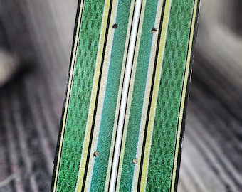 Hand-Painted Mini Skate Deck • Emerald Green Lowrider Art Display