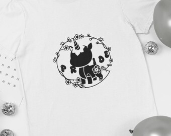 Koszulka unisex z motywem kwiatowym „Unicorn Floral Pride” | Koszulka z grafiką „Dove with Flowers”