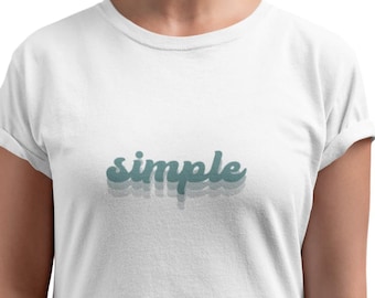 Prosty t-shirt unisex z logo w kolorze turkusowym | minimalistyczna koszulka z typografią