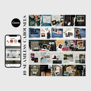 Retro Instagram Carousel Templates | Seamless Social Media Posts (Canva Editable)