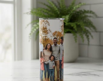 Personalized 20 oz Skinny Tumbler with Custom Family Photo