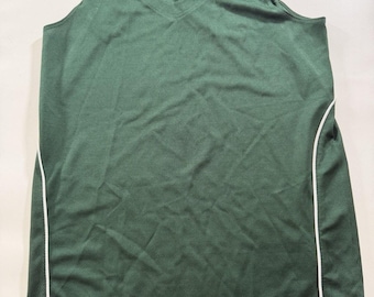 Camiseta deportiva Alleson Athletics vintage verde con cuello en V para mujer